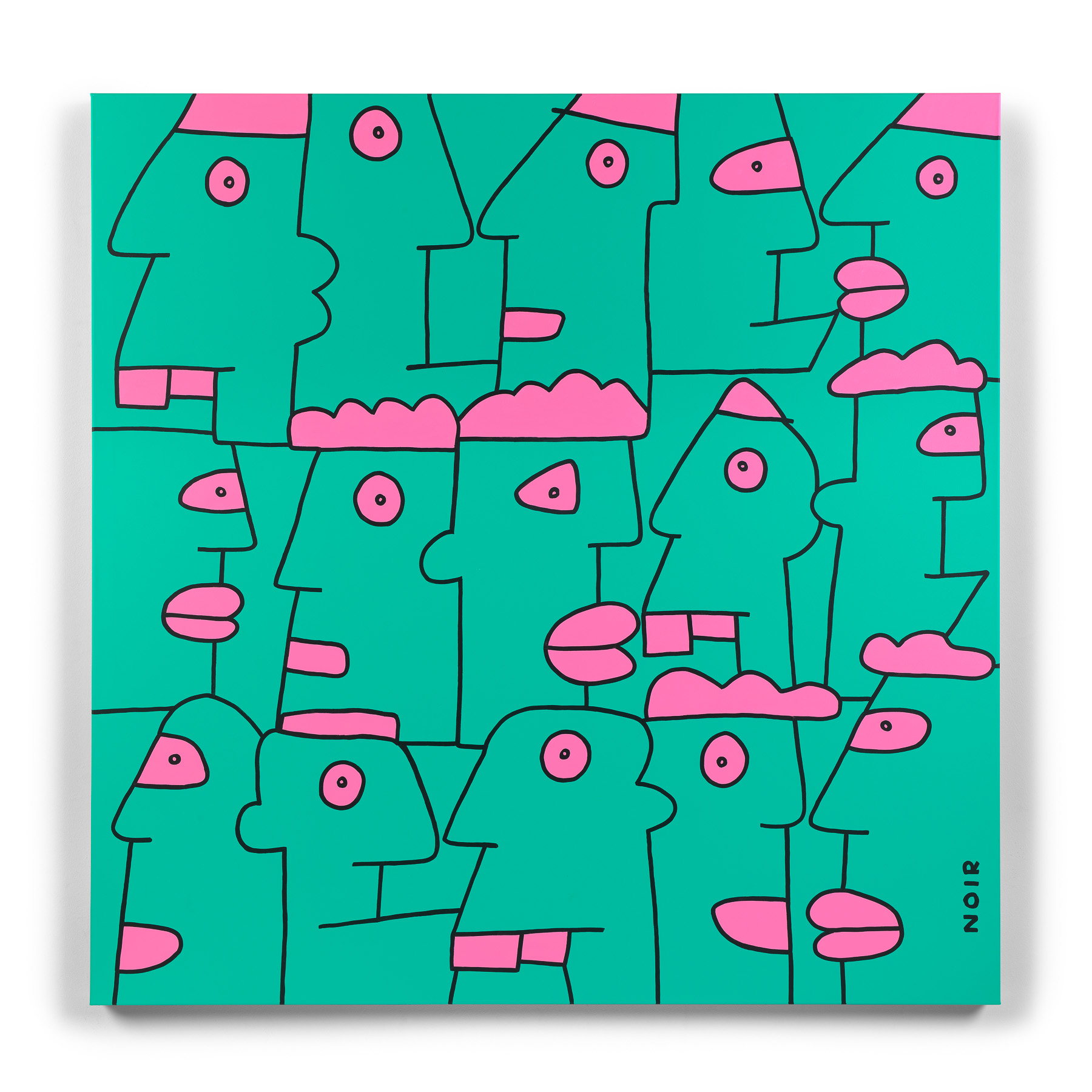 Thierry Noir - Manifest for arriving always on time (180cm by 180cm, 2023)